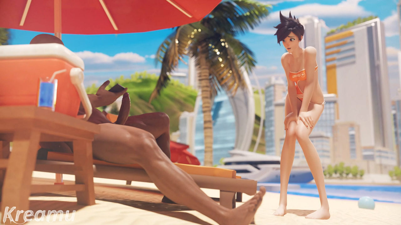 Overwatch tracer fucked on beach